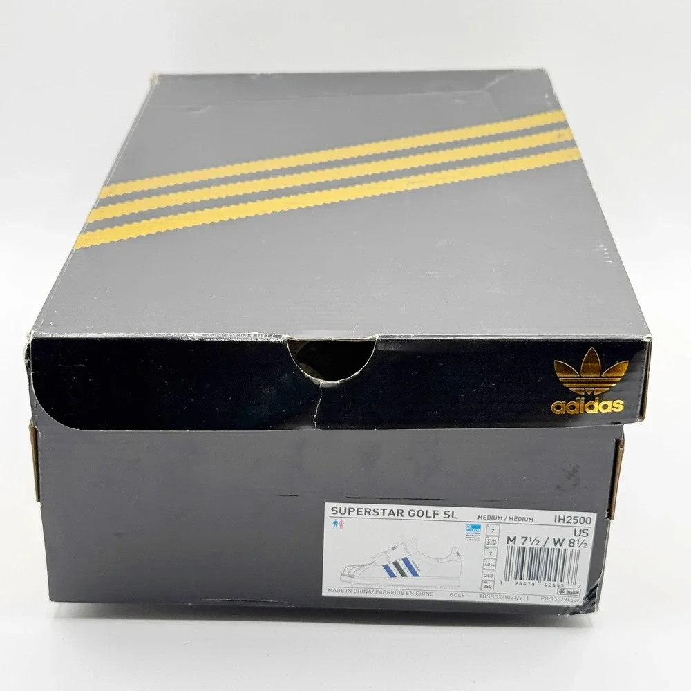 Adidas Superstar SL Golf X Rolling Links Size M 7.5 / W 8.5 White/Blubird IH2500
